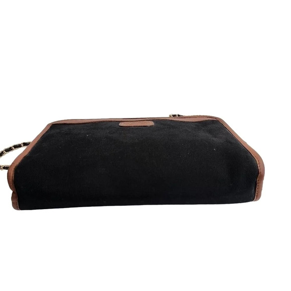 Authentic BURBERRY black canvas vintage clutch converted to crossbody bag - Picture 3 of 8
